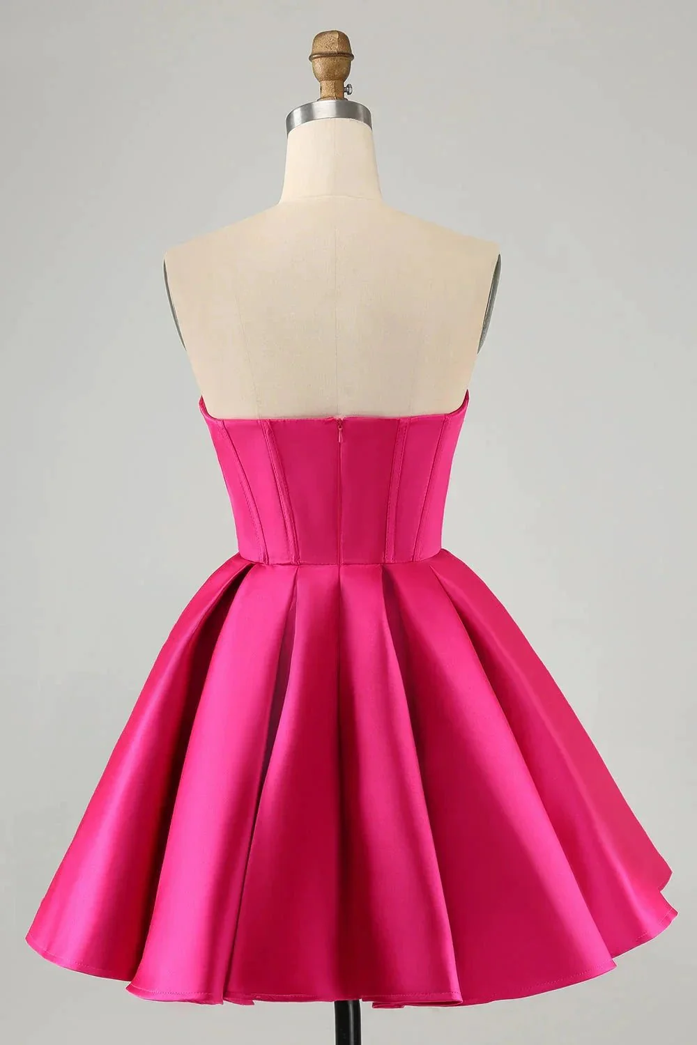 Cute A Line Sweetheart Corset Short Fuchsia Homecoming Dress with Beading - Image 8