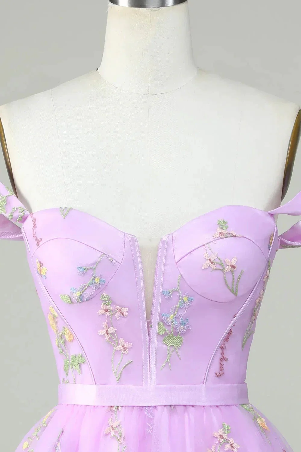 Cute A Line Sweetheart Purple Short Homecoming Dress with Embroidery - Image 4