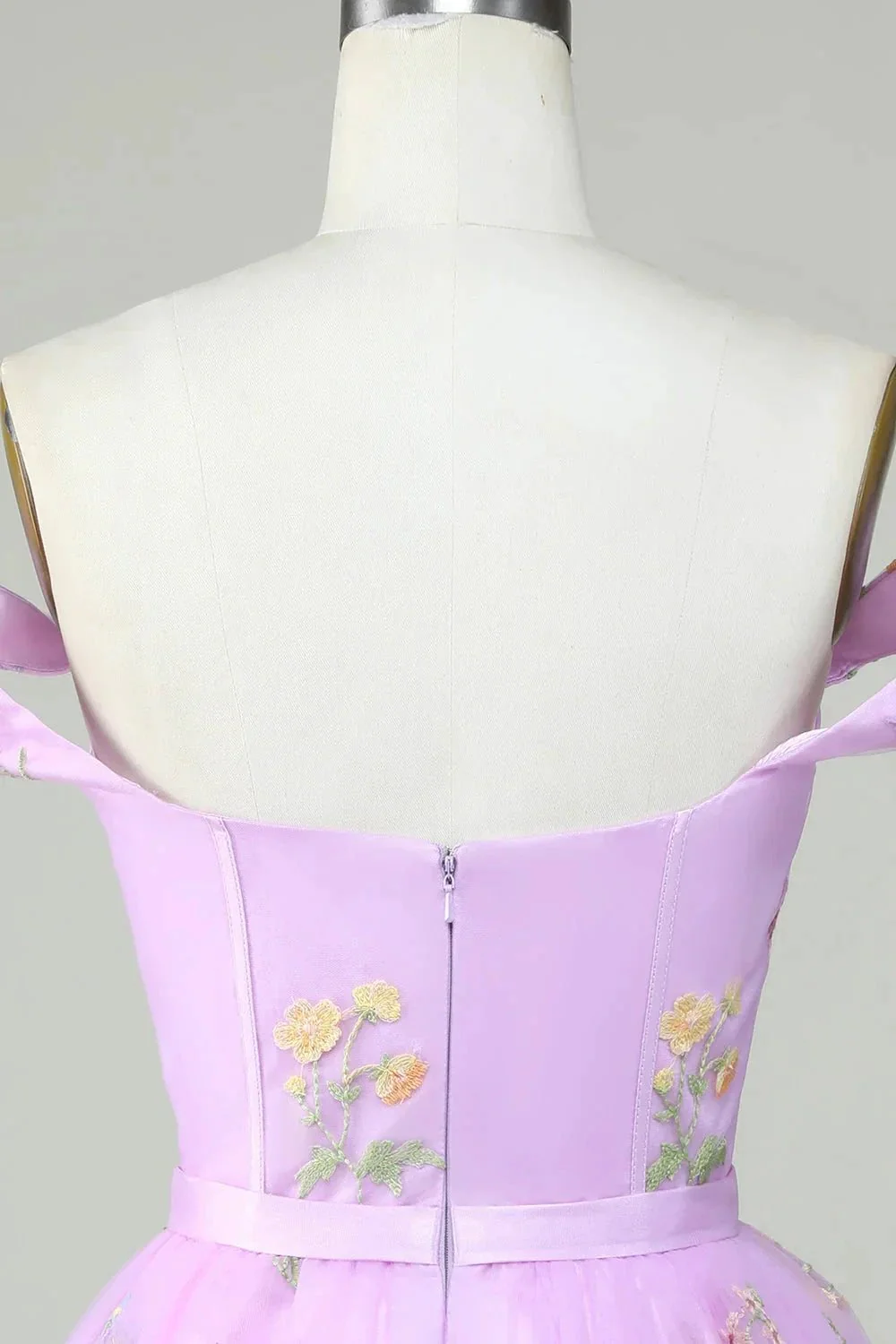 Cute A Line Sweetheart Purple Short Homecoming Dress with Embroidery - Image 5