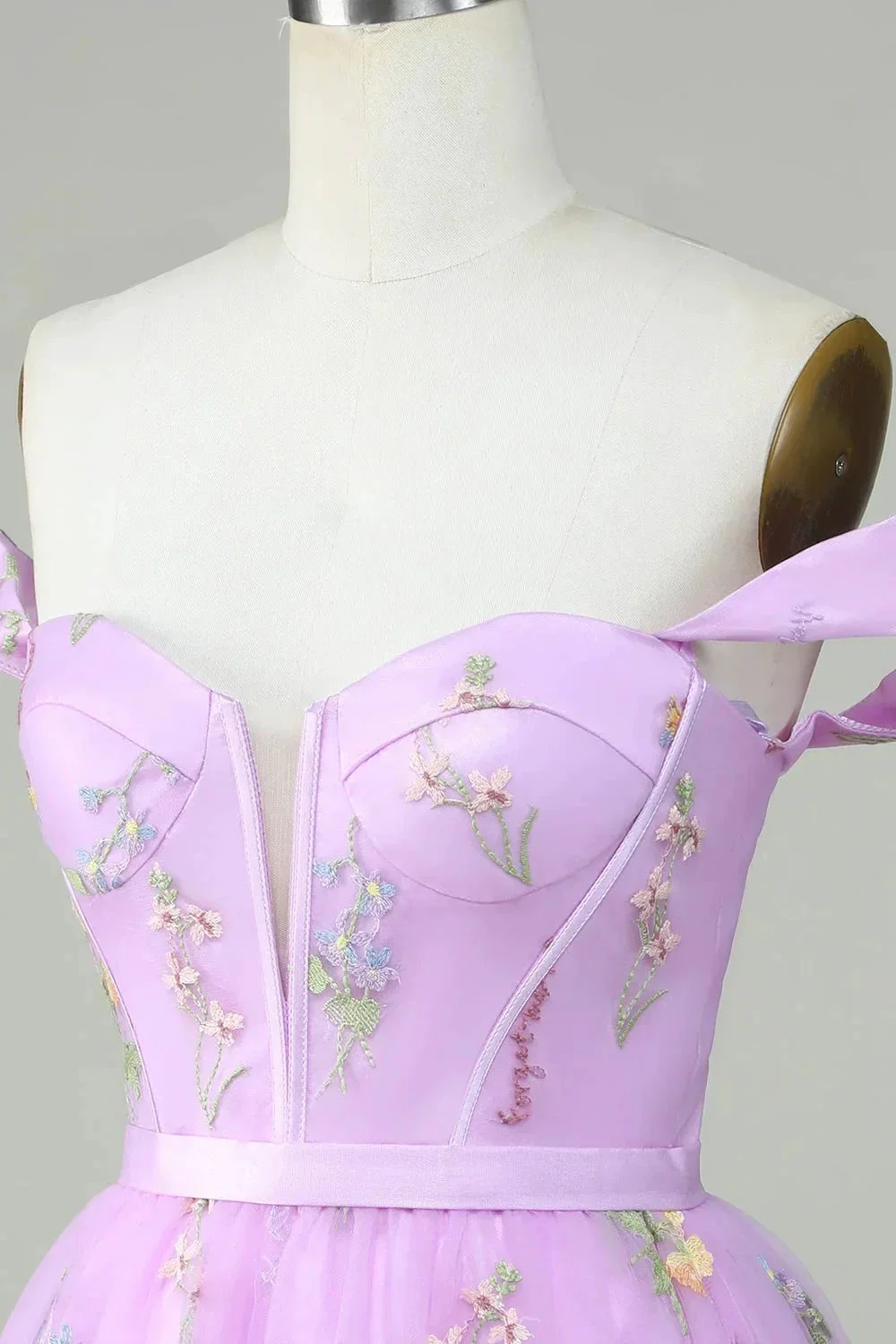 Cute A Line Sweetheart Purple Short Homecoming Dress with Embroidery - Image 6
