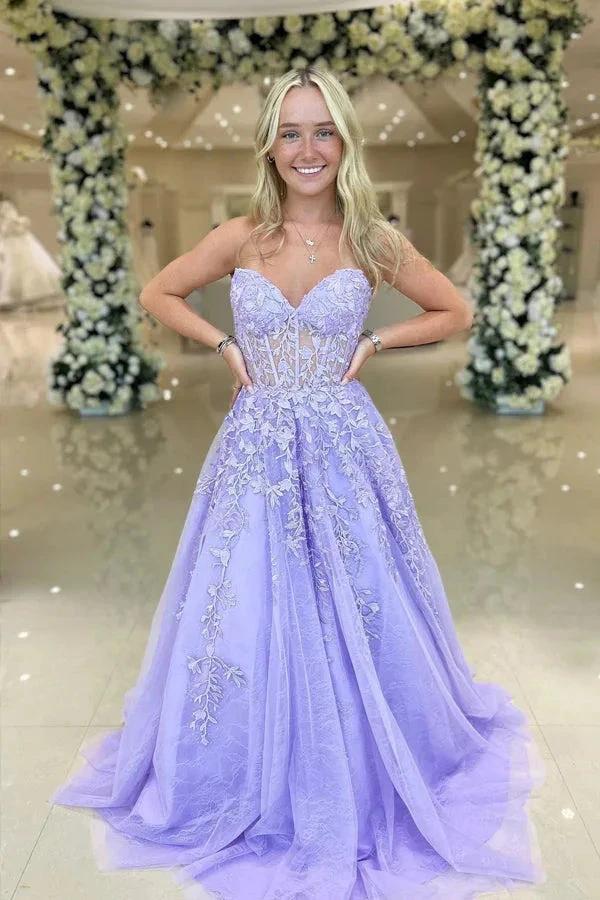 Cute A Line Sweetheart Tulle Prom Dresses Formal Gowns PSK532 - Image 2