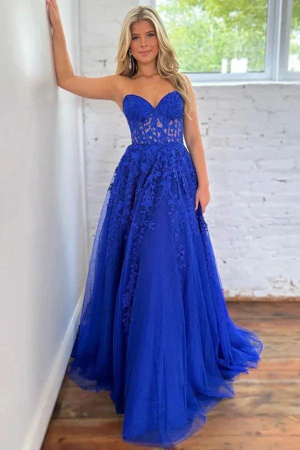 Cute A Line Sweetheart Tulle Prom Dresses Formal Gowns PSK532 - Image 3