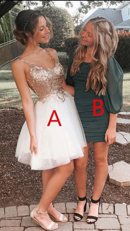 Cute A-line White Tulle Homecoming Dress 8th Grade Prom Dresses Short Y708 - Image 2