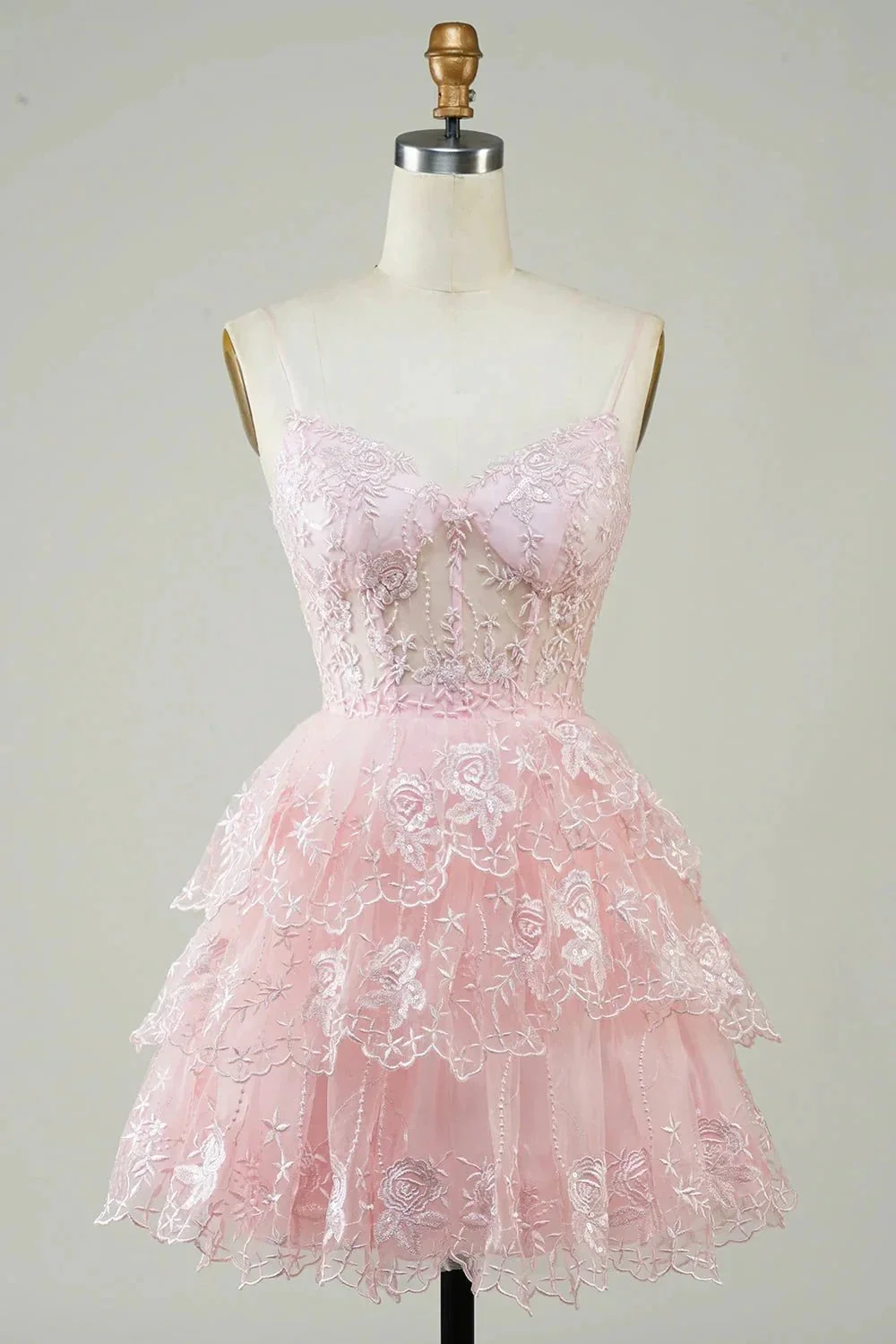 Cute Black A Line Sparkly Sequin Tiered Corset Short Homecoming Dress - Image 22