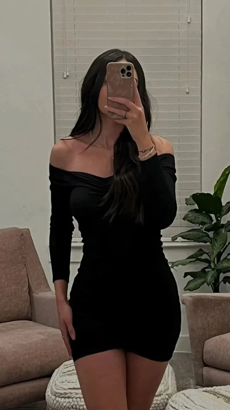 Cute Black Casual Dress,Black Mini Homecoming Dress Y1023 - Image 2