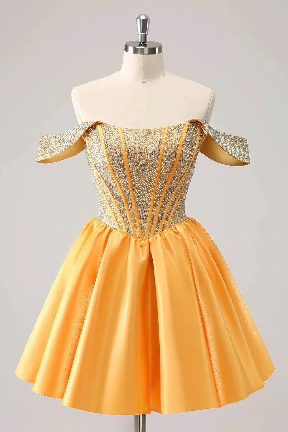 Cute Blue A Line Off The Shoulder Corset Homecoming Dress with Beading - Image 9