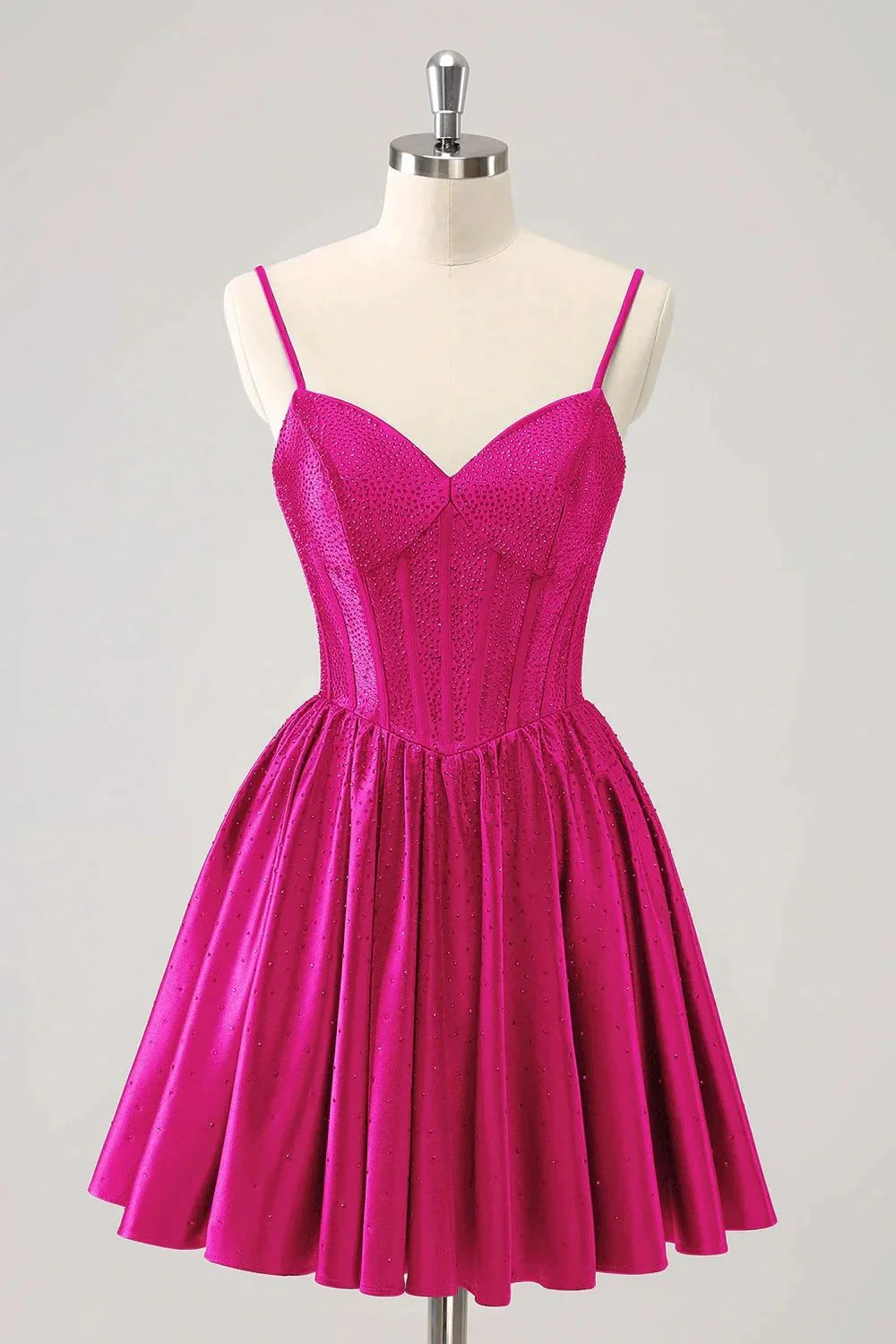 Cute Dark Green A Line Spaghetti Straps Ruffle Corset Short Homecoming Dress with Beading - Image 9