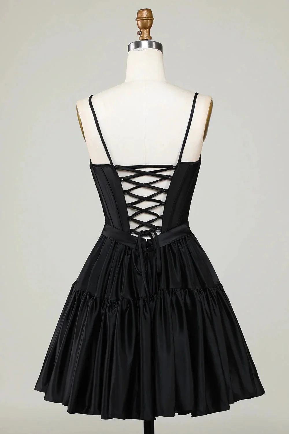 Cute Fuchsia A Line Spaghetti Straps Corset Ruffle Homecoming Dress with Bows - Image 7