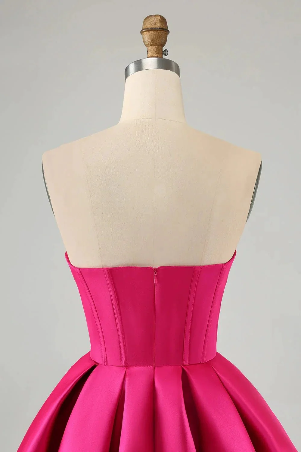 Cute Fuchsia A Line Sweetheart Corset Short Homecoming Dress with Beading - Image 8