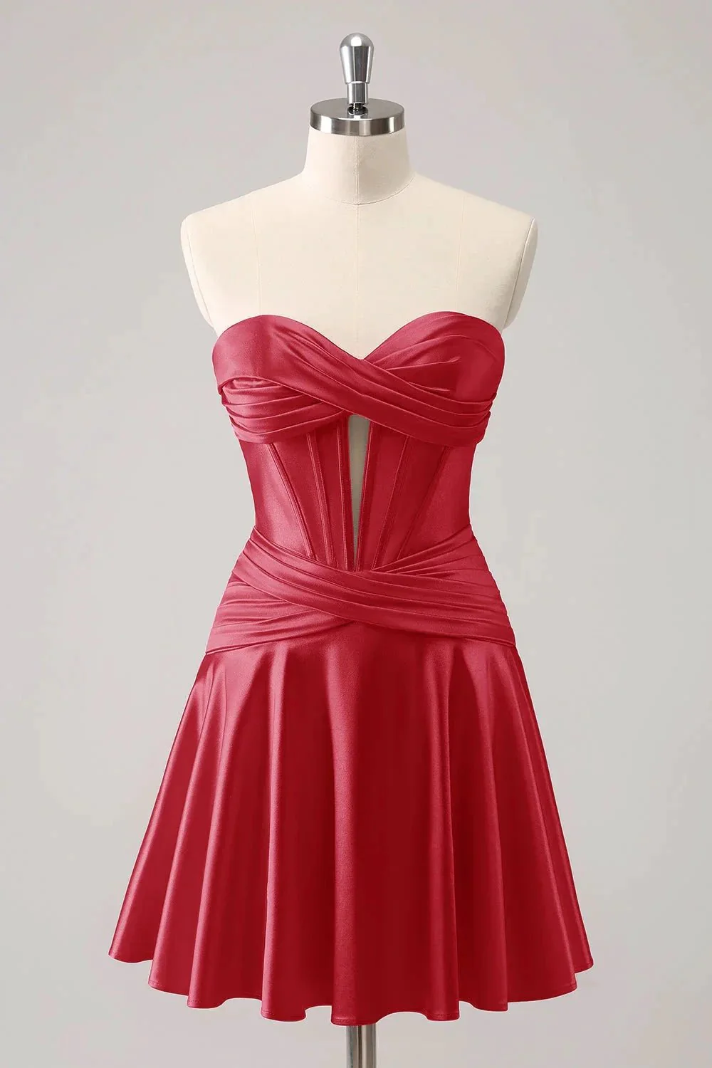Cute Fuchsia A Line Sweetheart Criss Cross Corset Homecoming Dress with Ruffles - Image 10