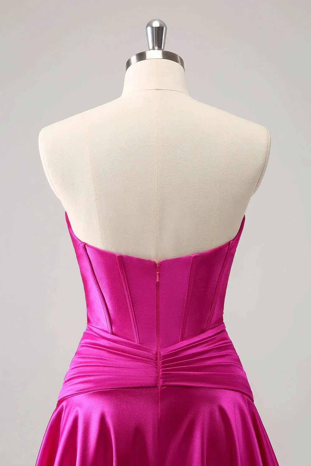 Cute Fuchsia A Line Sweetheart Criss Cross Corset Homecoming Dress with Ruffles - Image 4