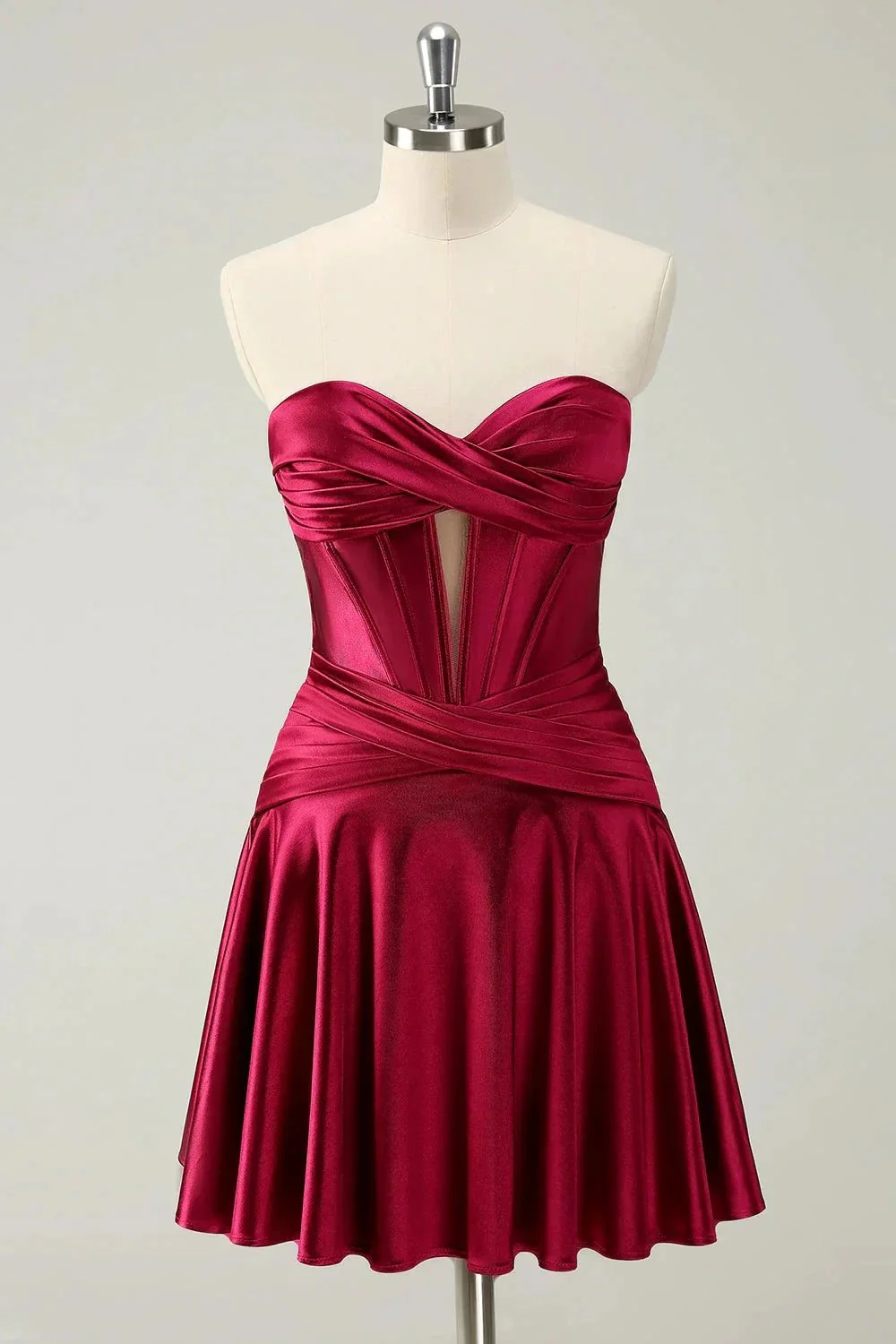 Cute Fuchsia A Line Sweetheart Criss Cross Corset Homecoming Dress with Ruffles - Image 7