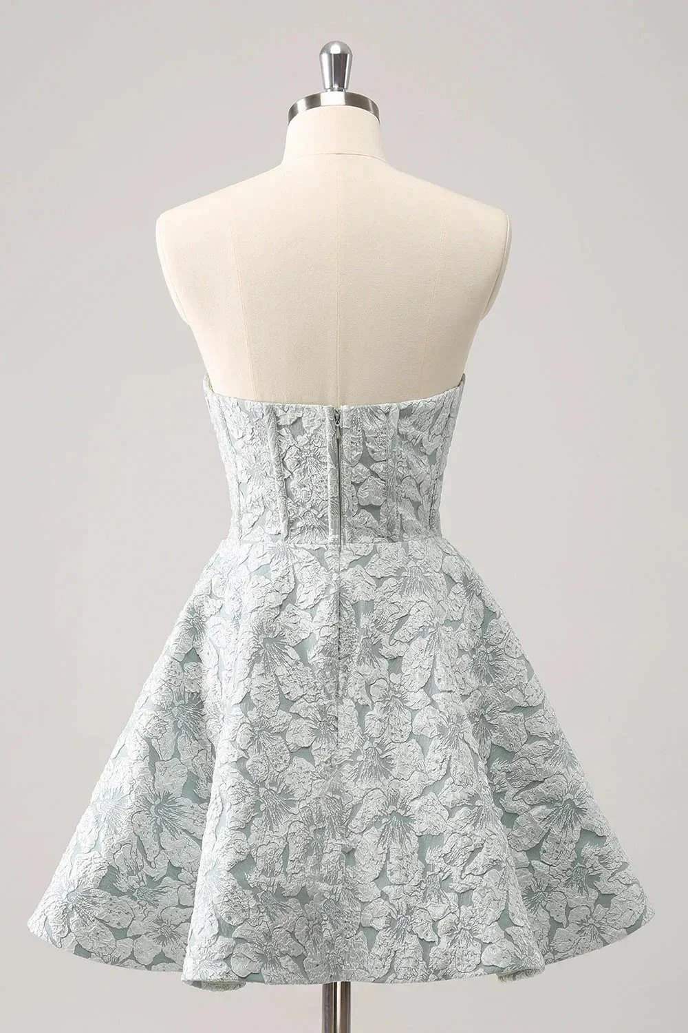 Cute Grey Green A Line Sweetheart Corset Short Homecoming Dress - Image 2