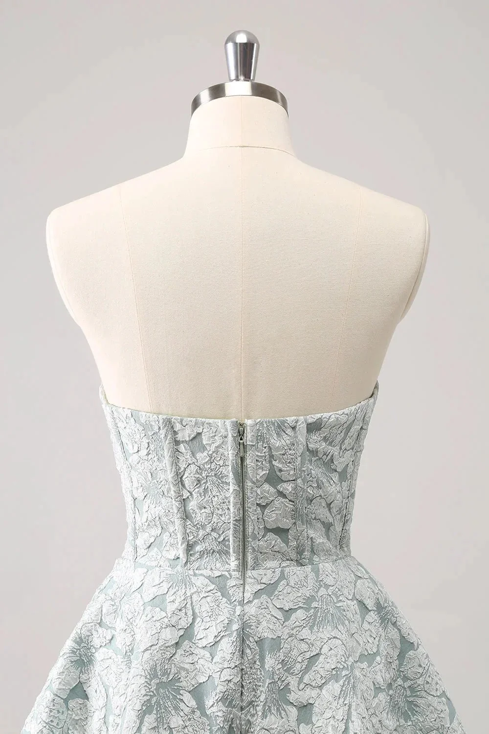 Cute Grey Green A Line Sweetheart Corset Short Homecoming Dress - Image 5