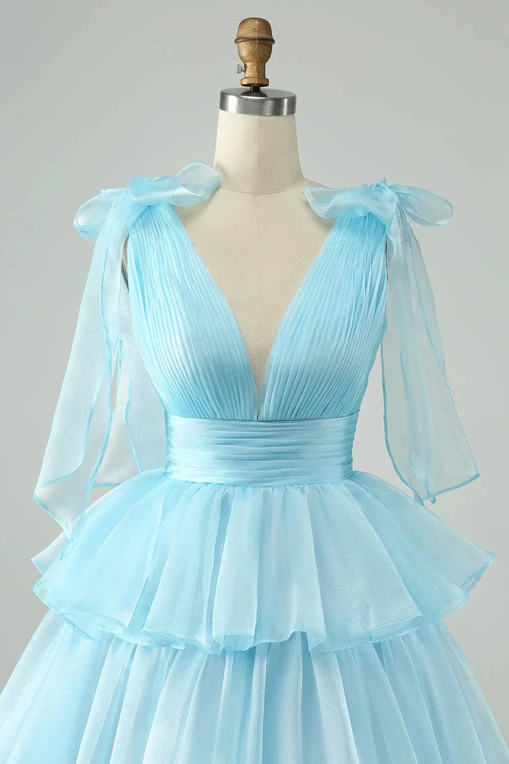 Cute Hot Pink A Line V Neck Backless Pleated Tiered Short Homecoming Dress - Image 9