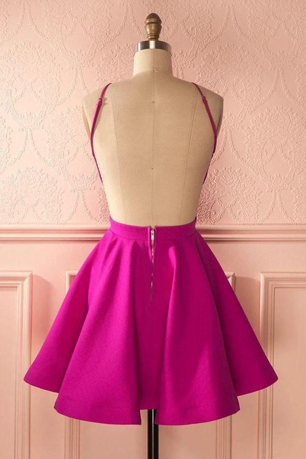 Cute Hot Pink Backless Short Homecoming Dress Party Dress  PG141 - Image 4