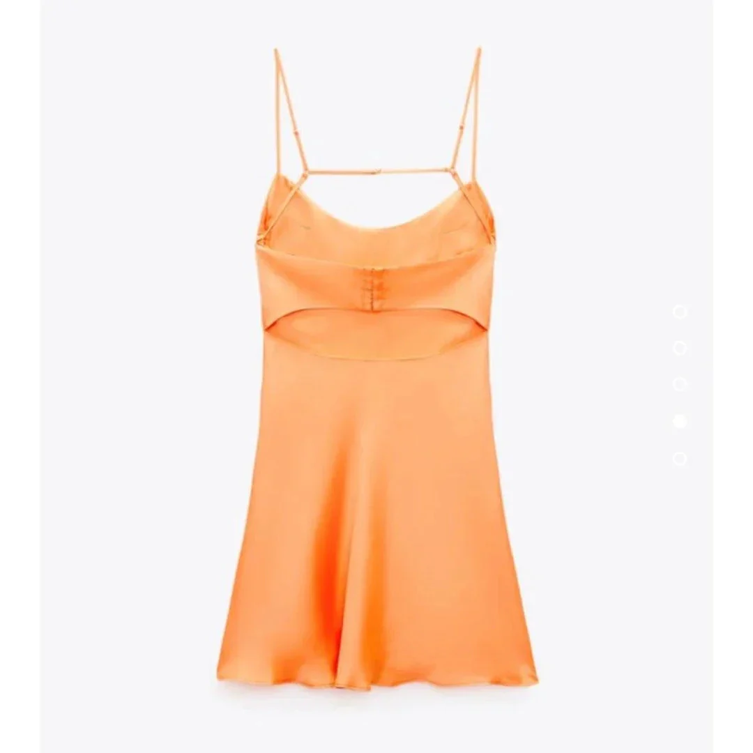 Cute Orange Homecoming Dress Back To School Dress Y2833 - Image 3