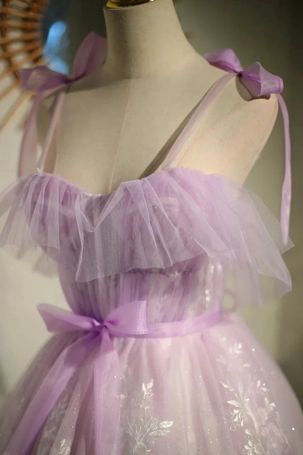 Cute Purple Sleeveless Lace Up Princess Short Homecoming Dresses - Image 5