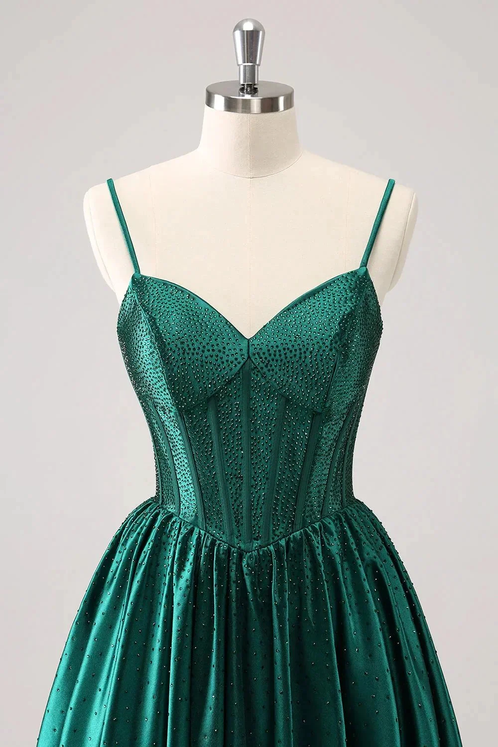 Cute Red A Line Spaghetti Straps Ruffle Corset Short Homecoming Dress with Beading - Image 4