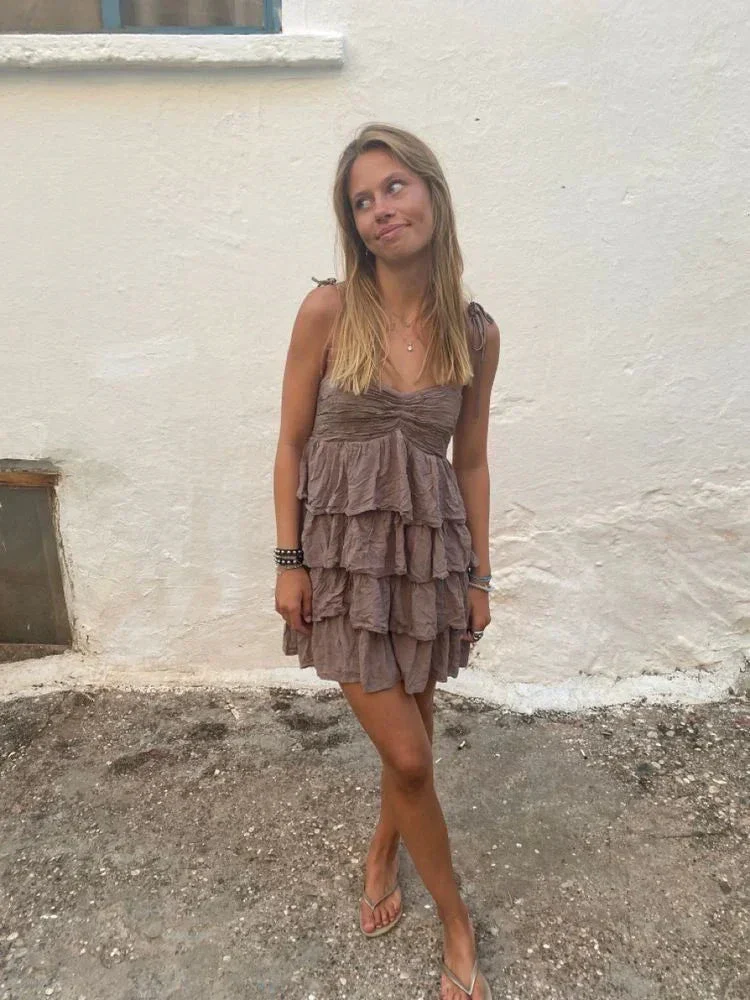 Cute Spaghetti Straps Layered Homecoming Dress Y2792 - Image 3