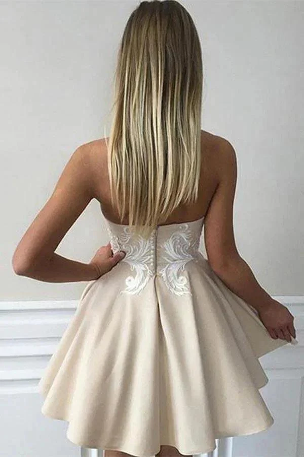Cute Sweetheart Lace Applique Short Prom Dress Homecoming Dress PG171 - Image 2
