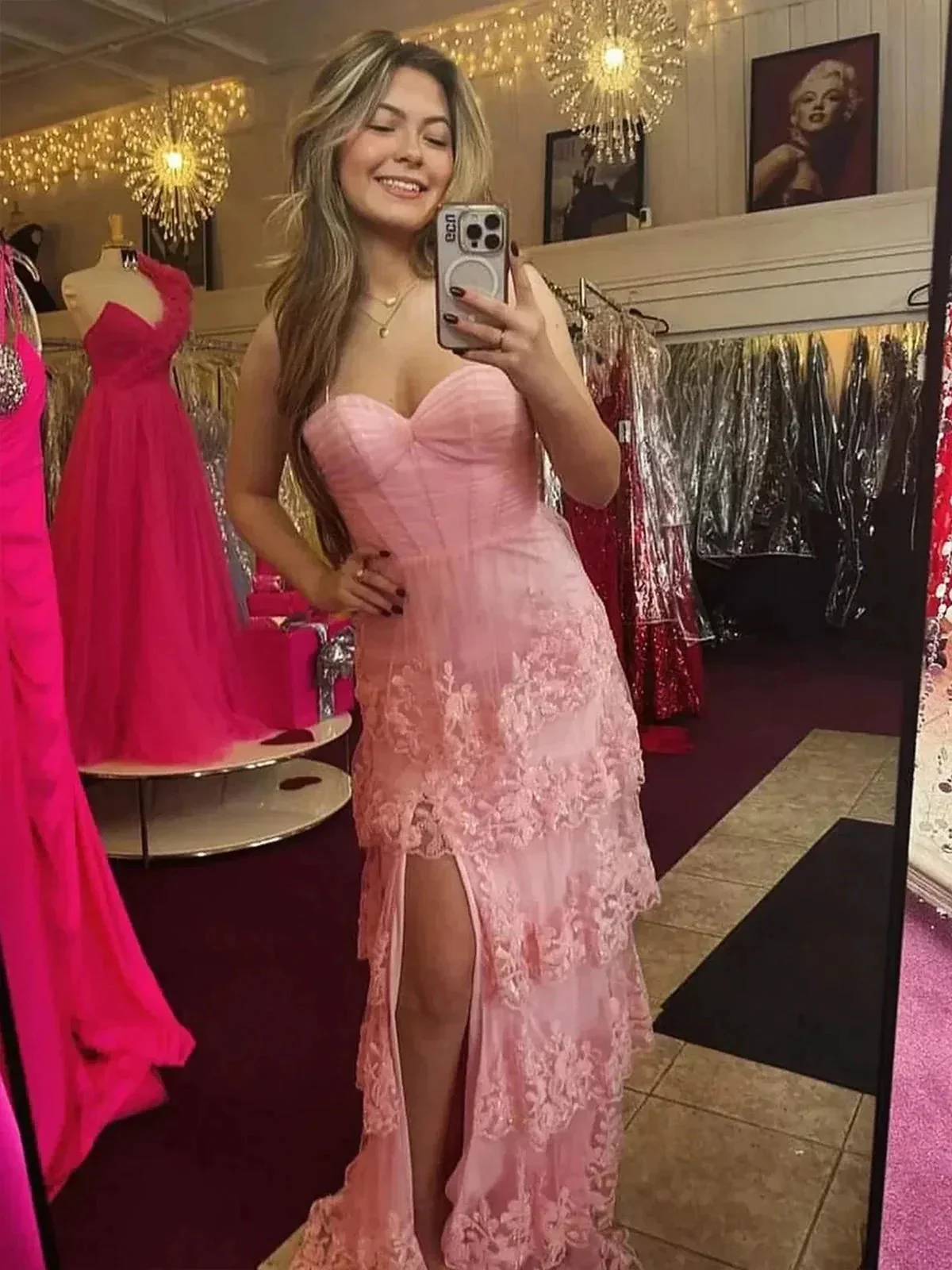 Dante |  A Line Sweetheart Empire Lace Appliques Long Party Dress - Image 2