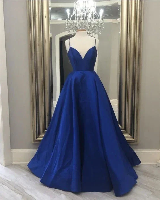 Dark Blue Simple Long Prom Dresses Pageant Evening Gown Y6778 - Image 2