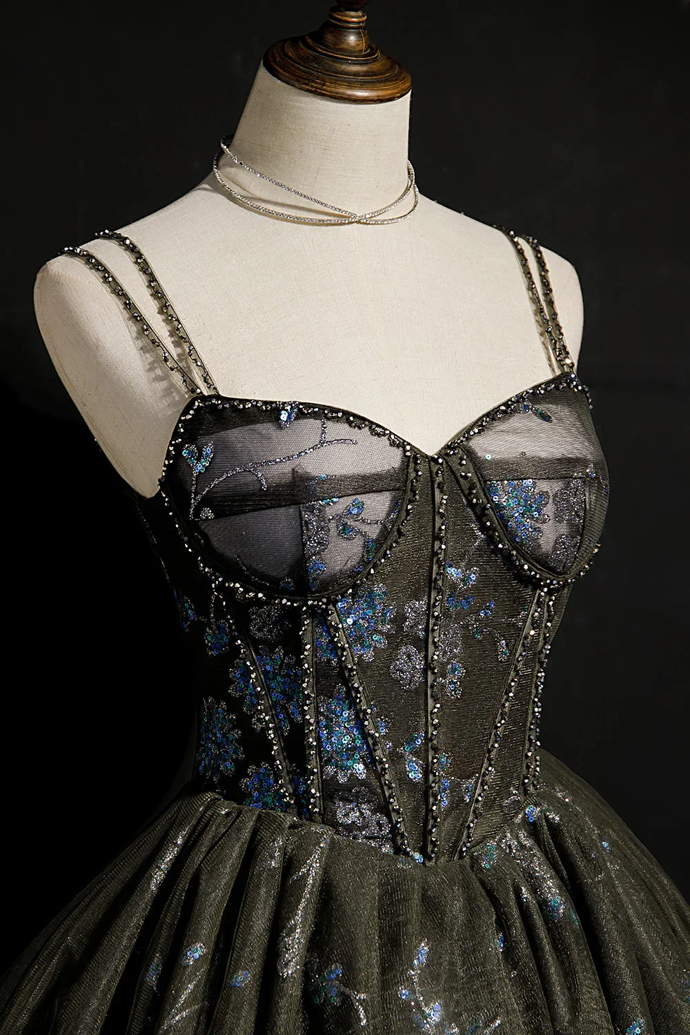 A-Line Sequins Lace Up Ball Gown Tulle Homecoming Dresses - Image 5