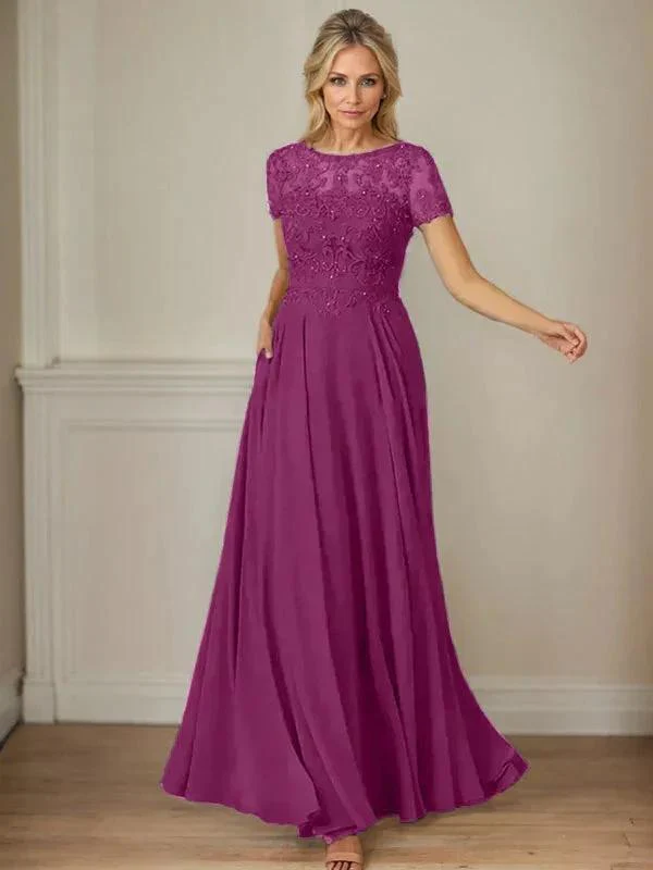 Dark Navy A-Line Boatneck Sequins Chiffon Dress - Image 10