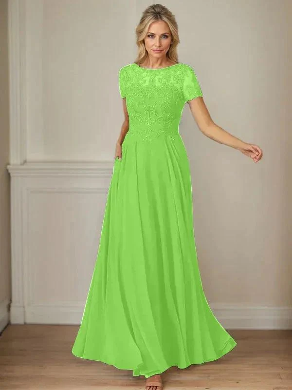 Dark Navy A-Line Boatneck Sequins Chiffon Dress - Image 12