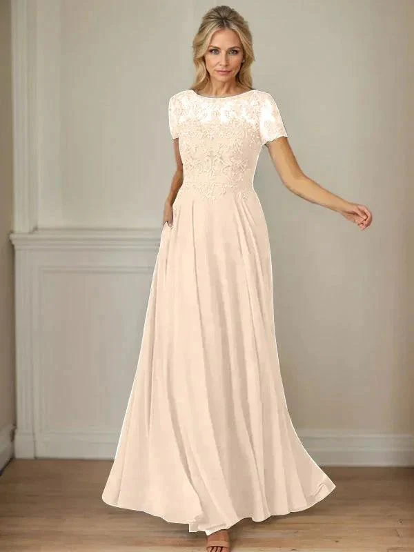 Dark Navy A-Line Boatneck Sequins Chiffon Dress - Image 16