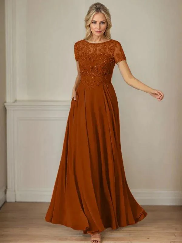 Dark Navy A-Line Boatneck Sequins Chiffon Dress - Image 18