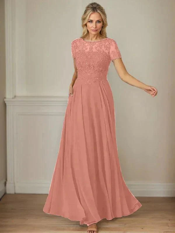 Dark Navy A-Line Boatneck Sequins Chiffon Dress - Image 23