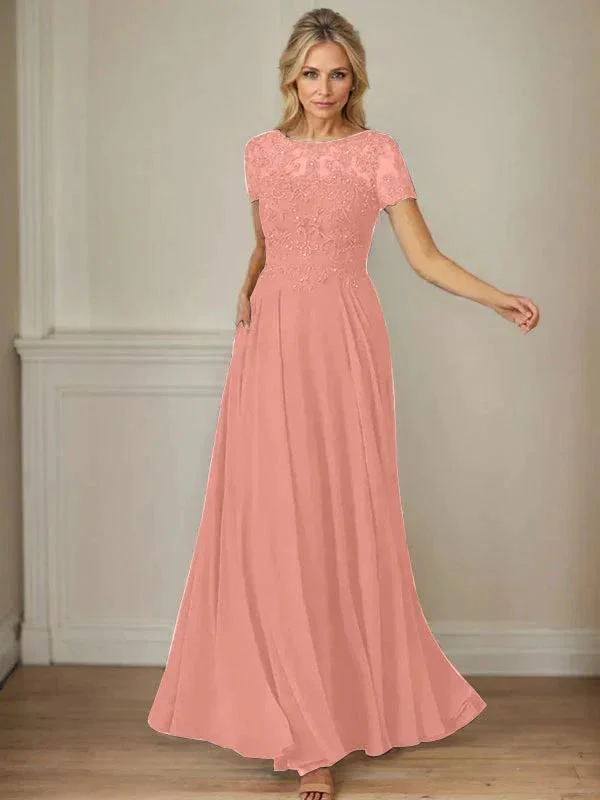 Dark Navy A-Line Boatneck Sequins Chiffon Dress - Image 24