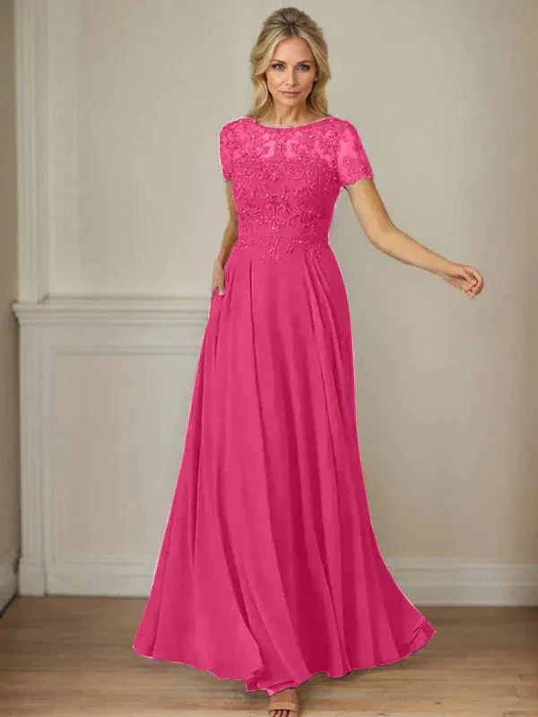 Dark Navy A-Line Boatneck Sequins Chiffon Dress - Image 32
