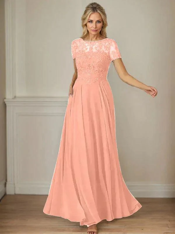 Dark Navy A-Line Boatneck Sequins Chiffon Dress - Image 51
