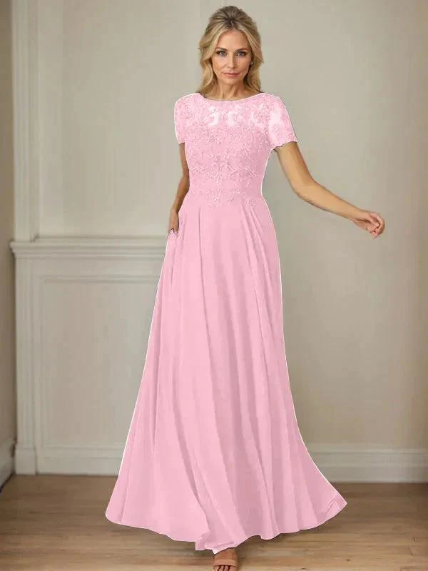 Dark Navy A-Line Boatneck Sequins Chiffon Dress - Image 56