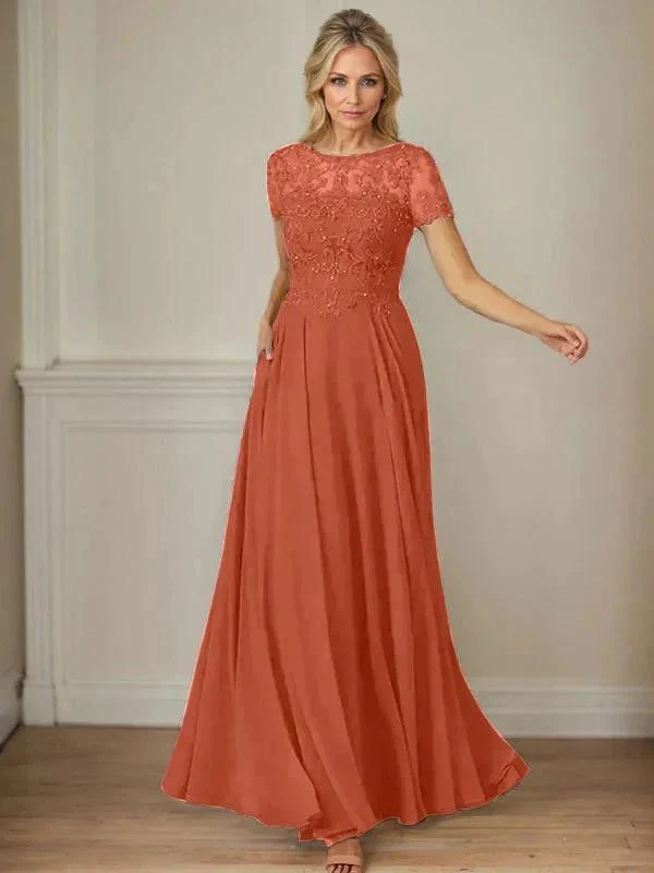 Dark Navy A-Line Boatneck Sequins Chiffon Dress - Image 63
