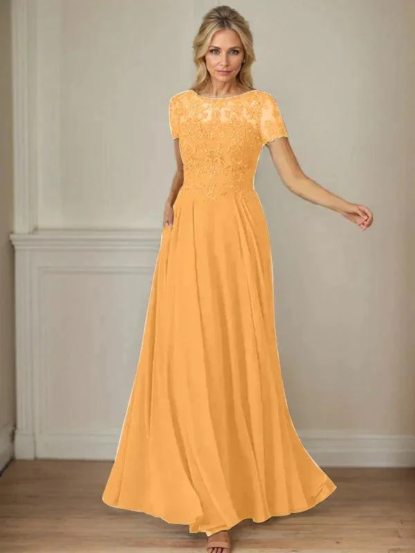 Dark Navy A-Line Boatneck Sequins Chiffon Dress - Image 67