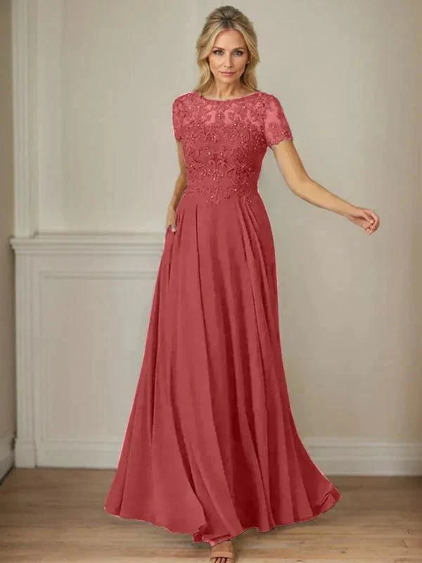 Dark Navy A-Line Boatneck Sequins Chiffon Dress - Image 71