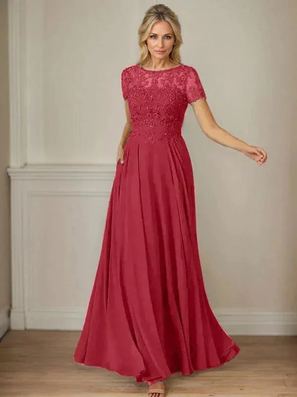 Dark Navy A-Line Boatneck Sequins Chiffon Dress - Image 74