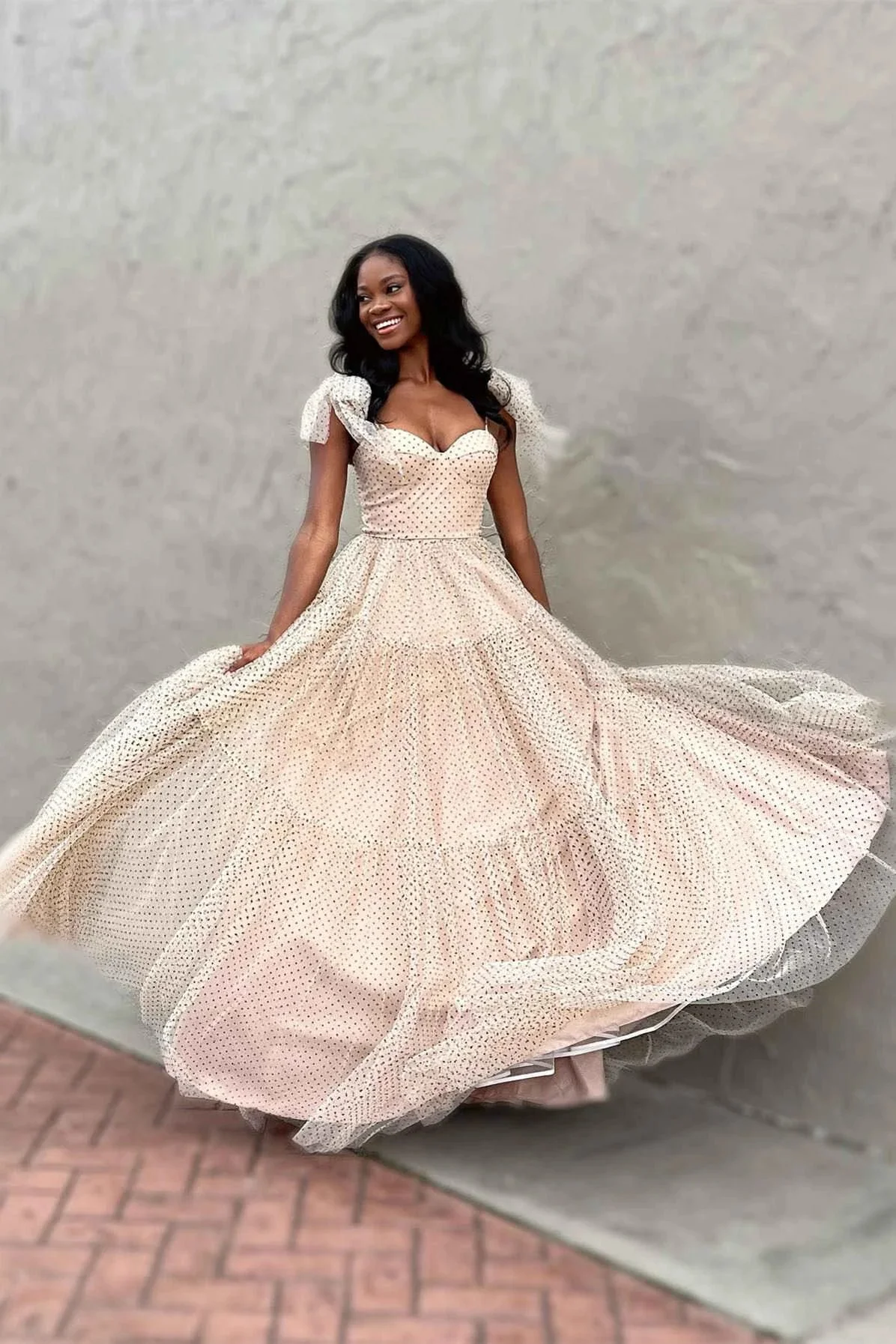 Skyler |A-line Sweetheart Dot Tulle Prom Dress - Image 10