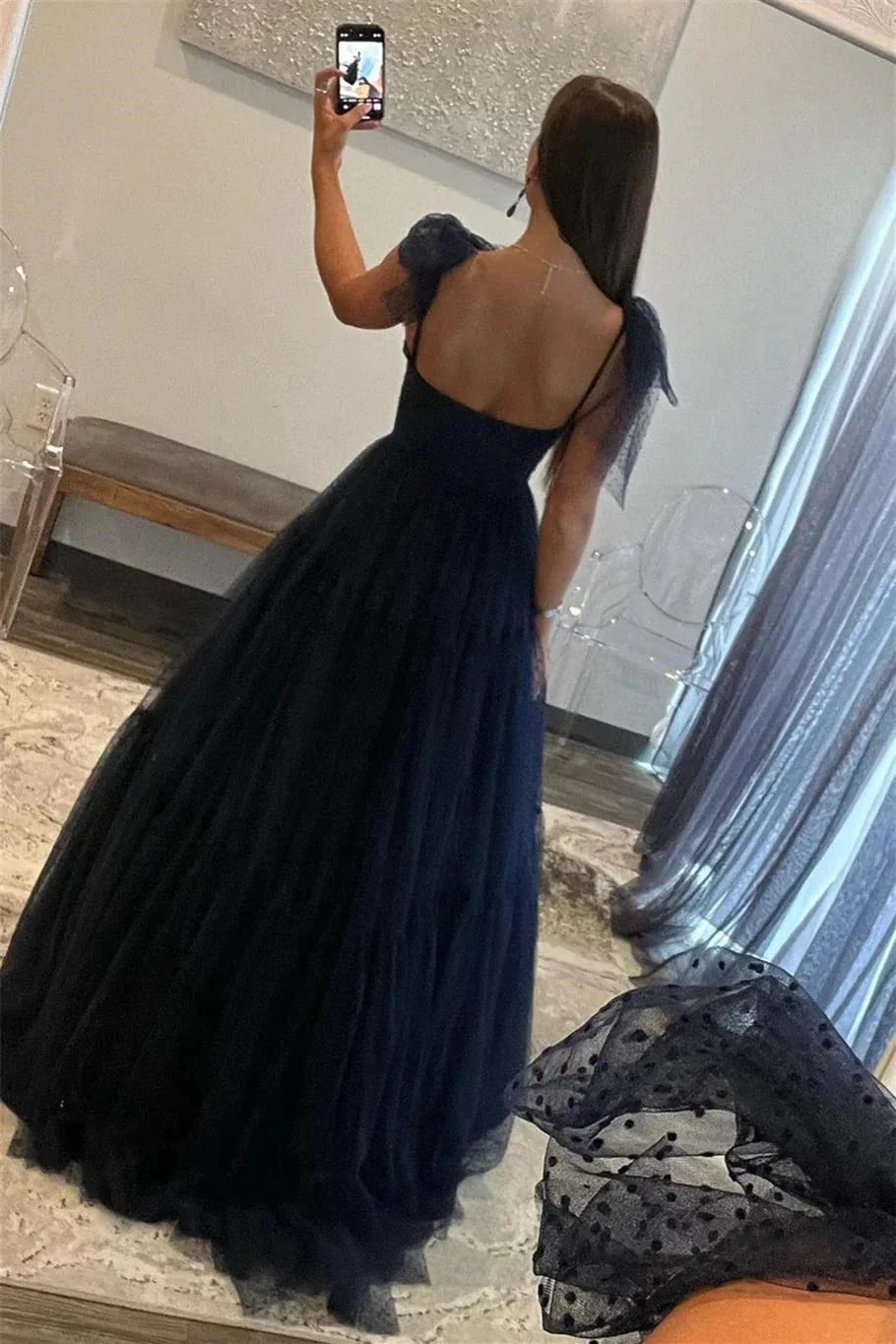 Skyler |A-line Sweetheart Dot Tulle Prom Dress - Image 2