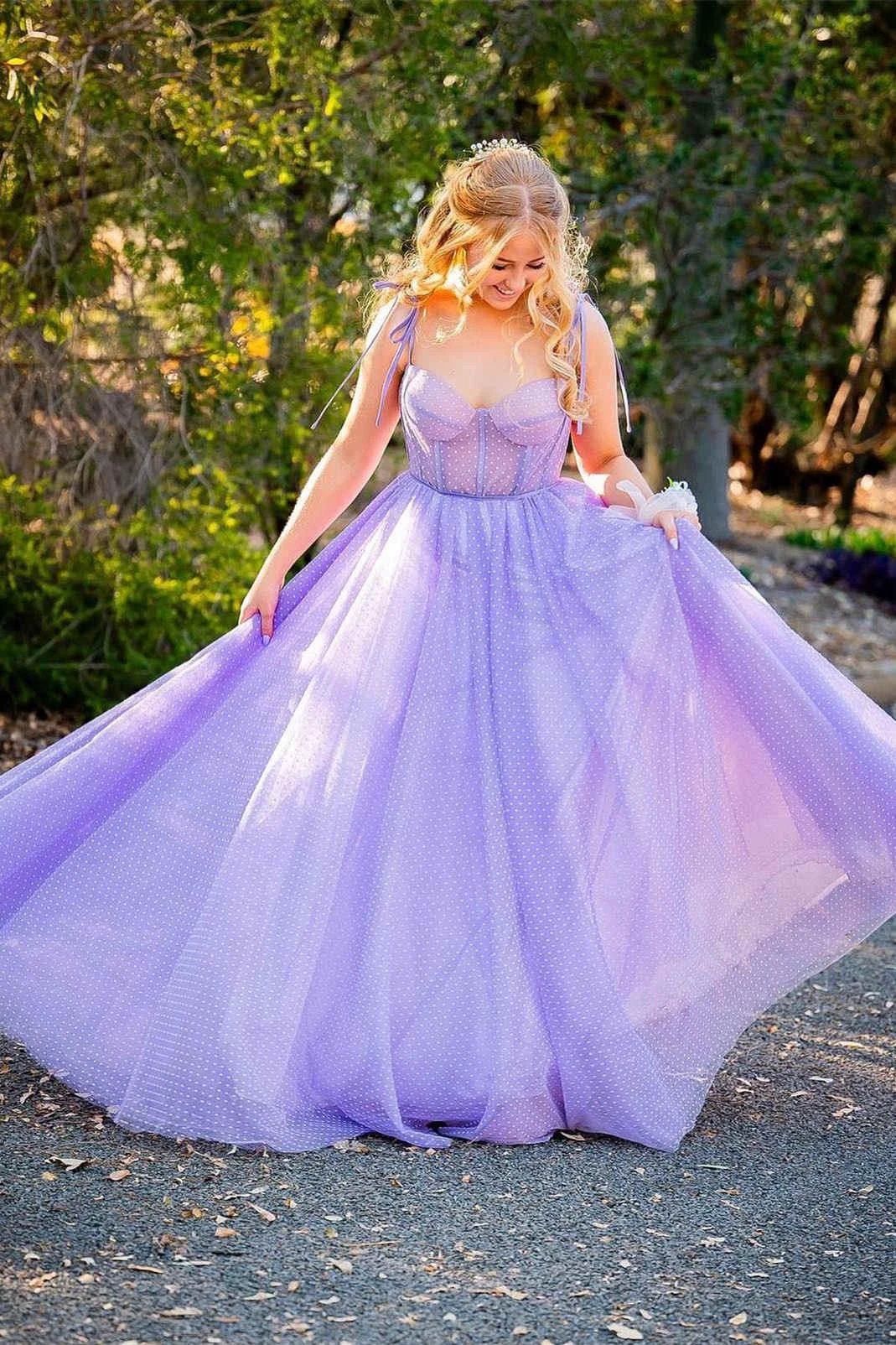 Skyler |A-line Sweetheart Dot Tulle Prom Dress - Image 5