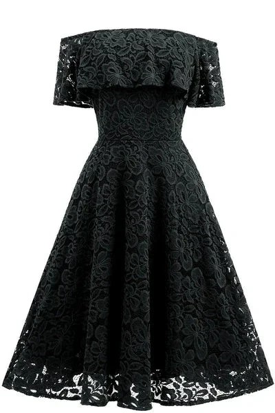 Dark Navy Lace A-line Homecoming Dress Y1160 - Image 5