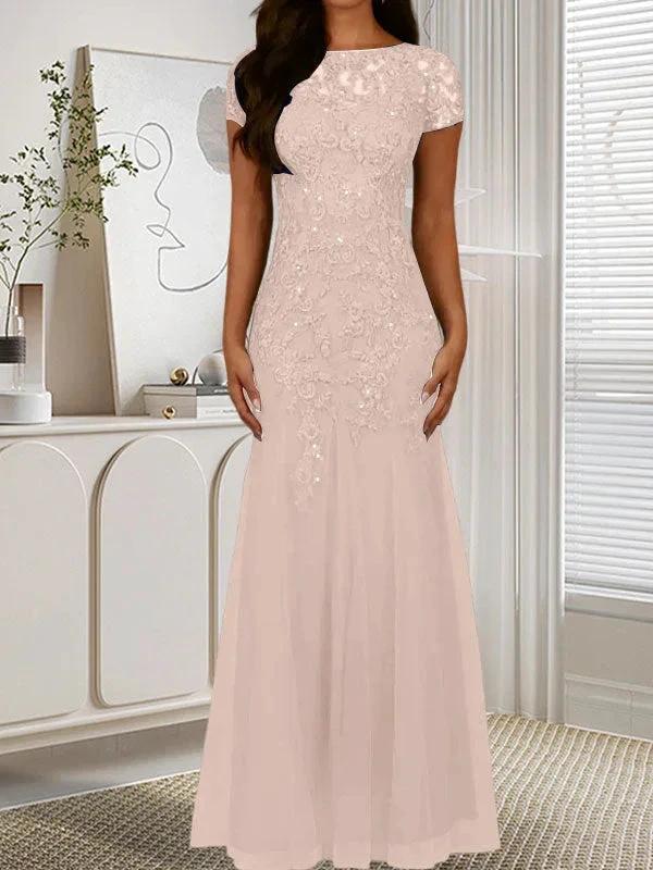 Dark Navy Mermaid Scoop Sequins Tulle Dress - Image 11