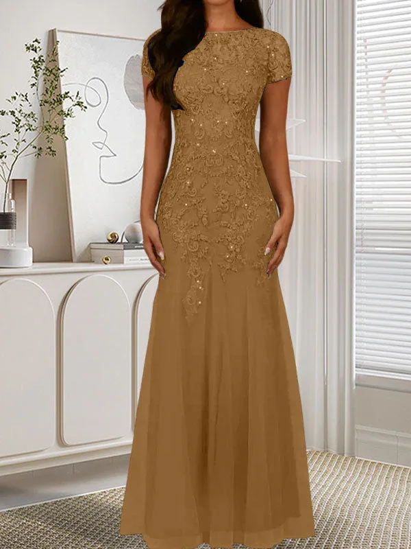 Dark Navy Mermaid Scoop Sequins Tulle Dress - Image 12