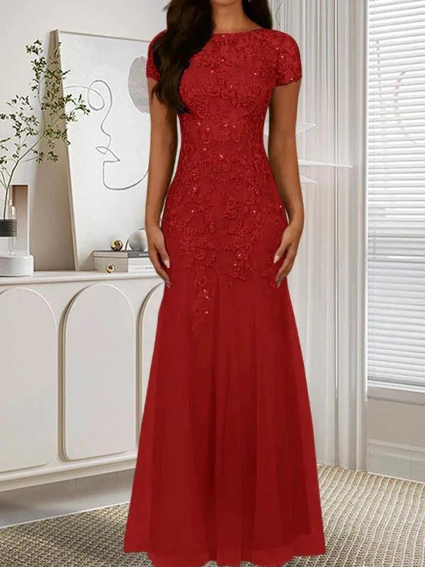 Dark Navy Mermaid Scoop Sequins Tulle Dress - Image 13