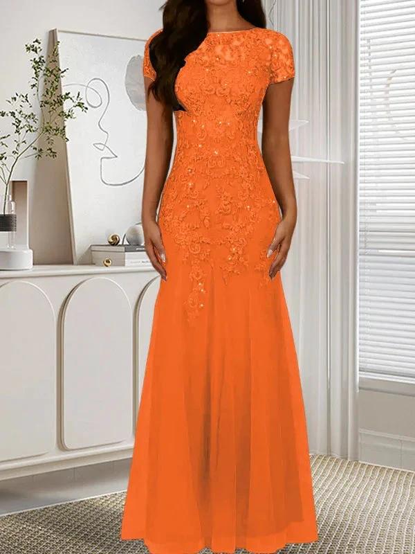 Dark Navy Mermaid Scoop Sequins Tulle Dress - Image 14