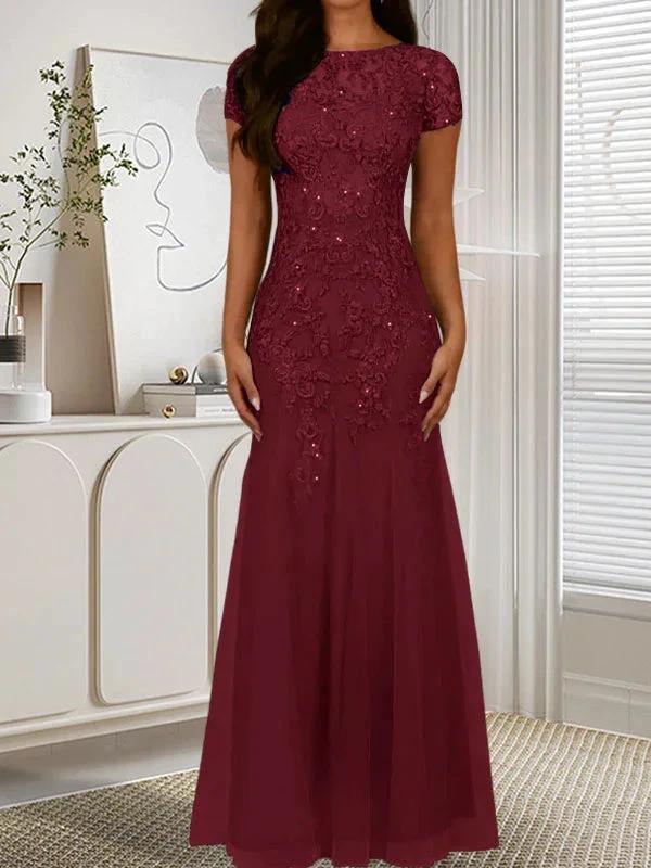 Dark Navy Mermaid Scoop Sequins Tulle Dress - Image 20